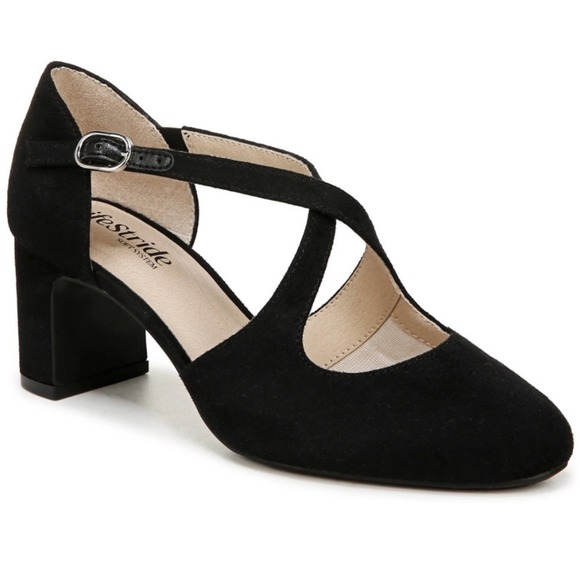 LifeStride Shoes - LifeStride Allison Black Fabric Strappy Comfort Sandals Heels Women's Size 10